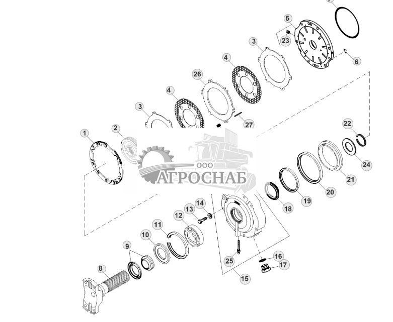 Крышка дифференциала, левая, с тормозами, 50KIVT™ - ST395511 609.jpg